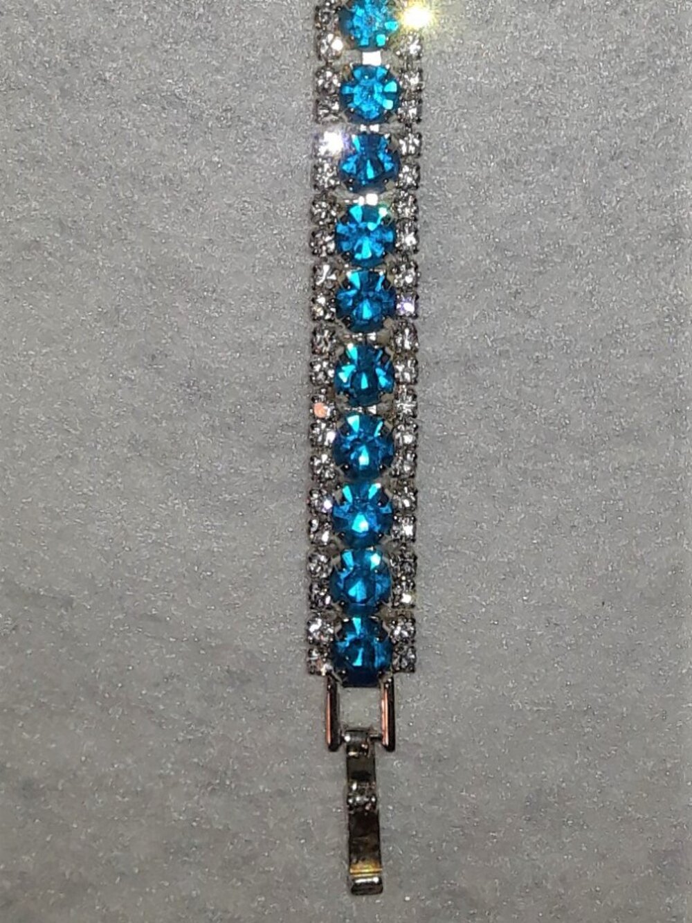 Brand New Luxury London Blue & White CZ Tennis Bracelet - Picture 8 of 12